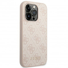 Kryt Guess 4G Gold Logo na Apple iPhone 14 Pro Max Elegant  Ružový