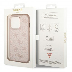 Kryt Guess 4G Gold Logo na Apple iPhone 14 Pro Max Elegant  Ružový