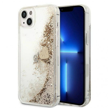Kryt Guess Liquide Glitter Charms na Apple iPhone 14 Plus Elegant  Zlatý