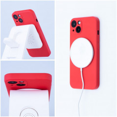 Kryt Silicone Mag Cover na Apple iPhone 14 Pro MagSAFE  Červený