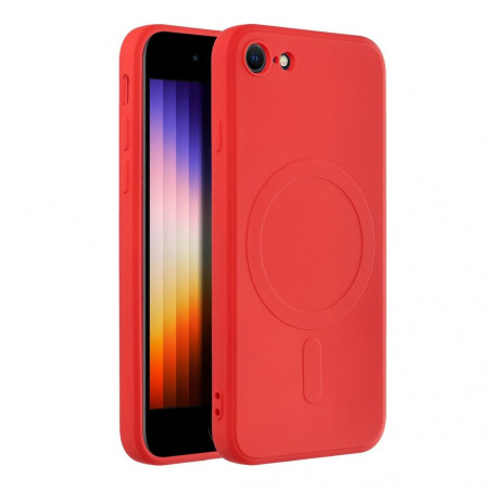 Kryt Silicone Mag Cover na Apple iPhone SE 2022 5G MagSAFE Červený