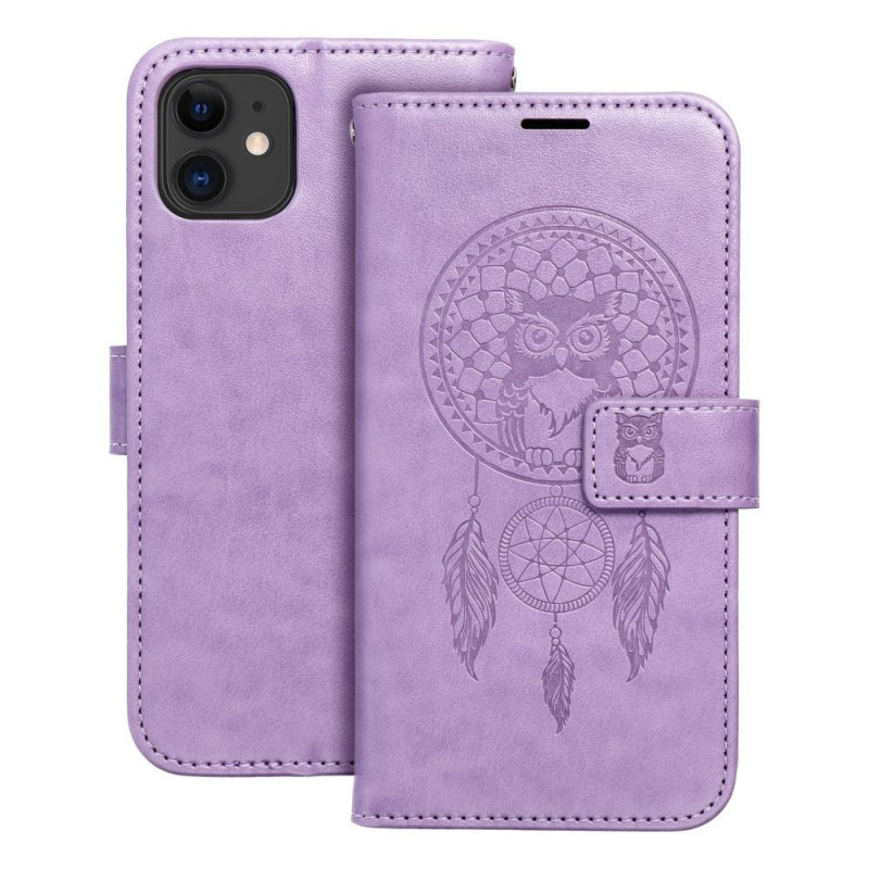 Peňaženkové puzdro MEZZO Book na Apple iPhone 11 Lapač snov  Fialový (Purple)