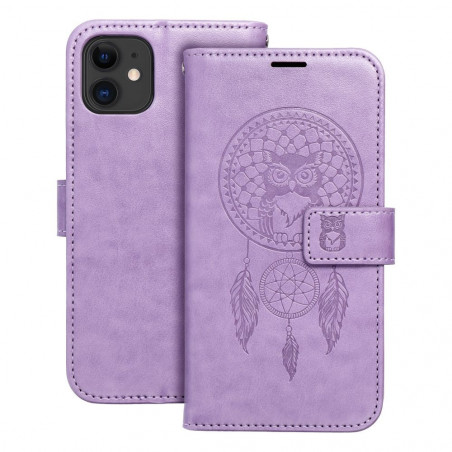 Peňaženkové puzdro MEZZO Book na Apple iPhone 11 Lapač snov  Fialový (Purple)
