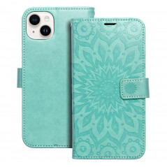 Peňaženkové puzdro MEZZO Book na Apple iPhone 14 Plus Mandala Zelený