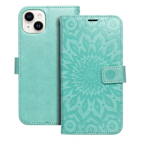 Peňaženkové puzdro MEZZO Book na Apple iPhone 14 Plus Mandala Zelený