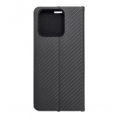 Peňaženkové puzdro LUNA Book Carbon na XIAOMI Redmi 10C Uhlíkové vlákno, Elegant Čierny