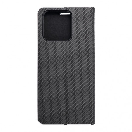 Peňaženkové puzdro LUNA Book Carbon na XIAOMI Redmi 10C Uhlíkové vlákno, Elegant Čierny