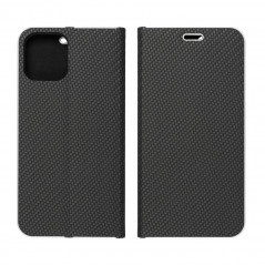 Peňaženkové puzdro LUNA Book Carbon na XIAOMI Redmi 10C Uhlíkové vlákno, Elegant  Čierny