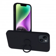 Kryt Silicone ring na Apple iPhone 14 Čierny