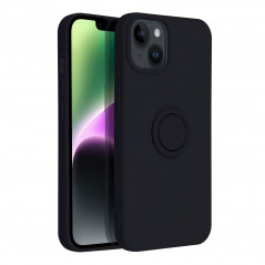 Kryt Silicone ring na Apple iPhone 14 Čierny