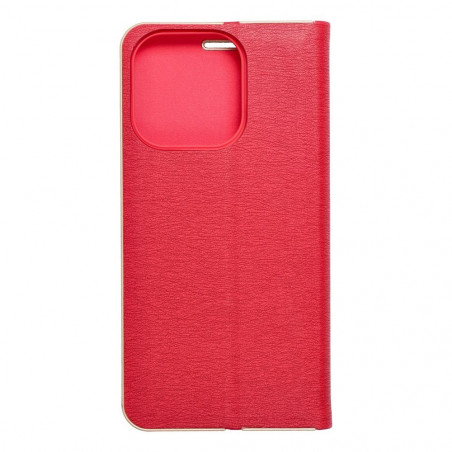 Peňaženkové puzdro LUNA Book Gold na Apple iPhone 15 Pro Elegant Červený