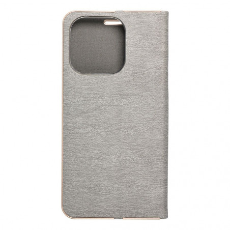 Peňaženkové puzdro LUNA Book Gold na Apple iPhone 15 Pro Elegant Strieborný