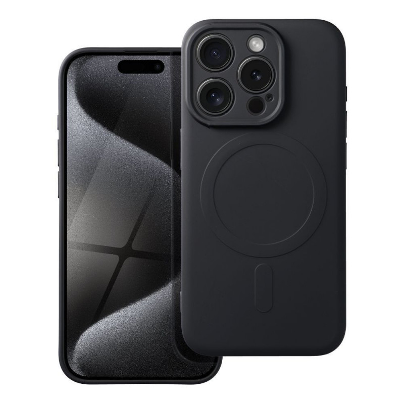 Kryt Silicone Mag Cover na Apple iPhone 15 Pro MagSAFE  Čierny