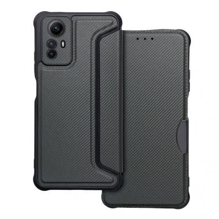 Peňaženkové puzdro Razor Book na XIAOMI Redmi Note 12s Uhlíkové vlákno, Karbónový vzor Tmavo zelený