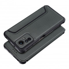 Peňaženkové puzdro Razor Book na XIAOMI Redmi Note 12s Uhlíkové vlákno, Karbónový vzor Tmavo zelený