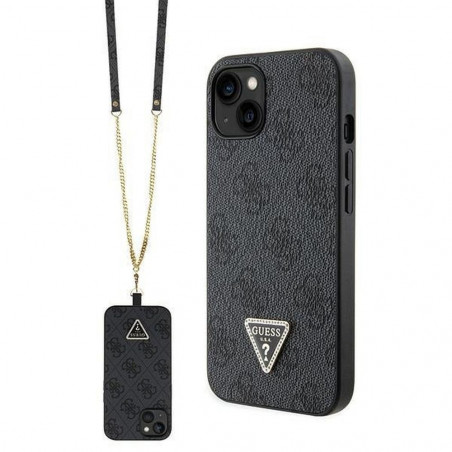 Kryt Guess Metal Logo Starss Crossbody na Apple iPhone 13 Elegant  Čierny