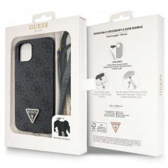 Kryt Guess Metal Logo Starss Crossbody na Apple iPhone 13 Elegant  Čierny
