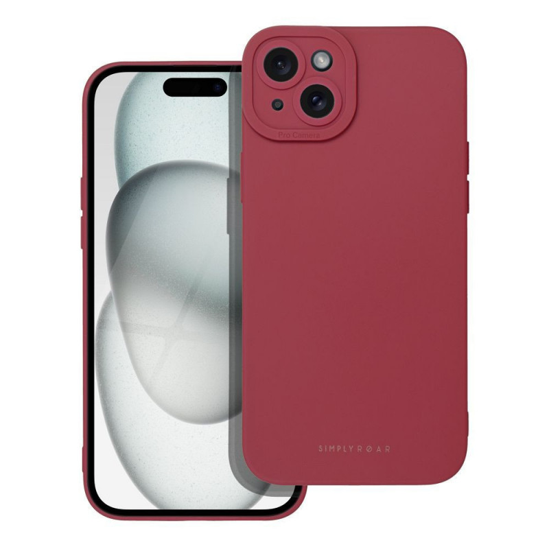 Kryt Roar Luna na Apple iPhone 15 Plus Jednofarebný, Štýlový, Estetický doplnok  Červený