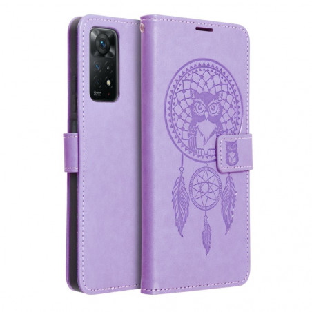 Peňaženkové puzdro MEZZO Book na XIAOMI Redmi Note 11 Pro Lapač snov Fialový (Purple)