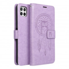 Peňaženkové puzdro MEZZO Book na Samsung Galaxy A22 5G Lapač snov Fialový (Purple)
