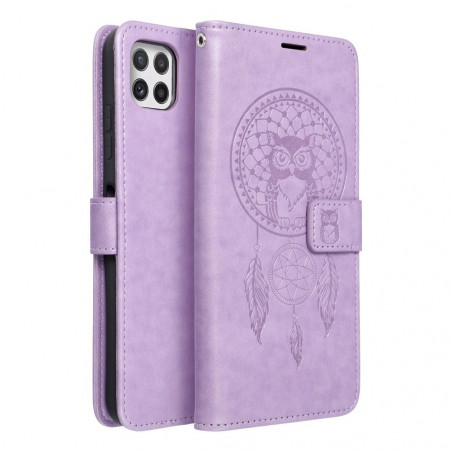 Peňaženkové puzdro MEZZO Book na Samsung Galaxy A22 5G Lapač snov Fialový (Purple)