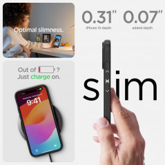 Kryt Spigen  Liquid Air na Apple iPhone 15 Matná čierna