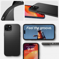 Kryt Spigen  Liquid Air na Apple iPhone 15 Plus Matná čierna