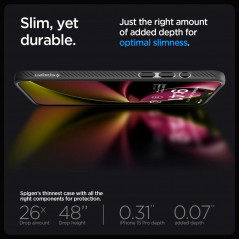 Kryt Spigen  Liquid Air na Apple iPhone 15 Pro Matná čierna