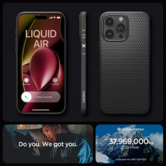 Kryt Spigen  Liquid Air na Apple iPhone 15 Pro Matná čierna