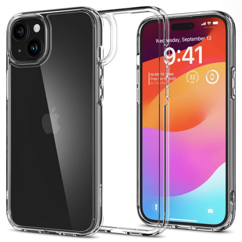 Kryt Spigen Ultra Hybrid na Apple iPhone 15 Plus Krištáľovo čistý  Transparentný