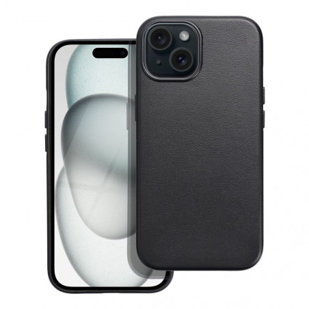 Kryt Leather Mag Cover na Apple iPhone 15 Elegant  MagSAFE  Čierny