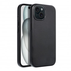 Kryt Leather Mag Cover na Apple iPhone 15 Elegant  MagSAFE  Čierny