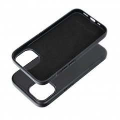 Kryt Leather Mag Cover na Apple iPhone 15 Elegant  MagSAFE  Čierny