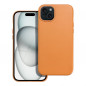 Kryt Leather Mag Cover na Apple iPhone 15 Plus Elegant  MagSAFE  Oranžový