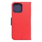 Peňaženkové puzdro Fancy Book na Apple iPhone 15 Pro Max Červený / Námornícka modrá