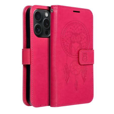 Peňaženkové puzdro MEZZO Book na Apple iPhone 15 Pro Lapač snov Purpurový