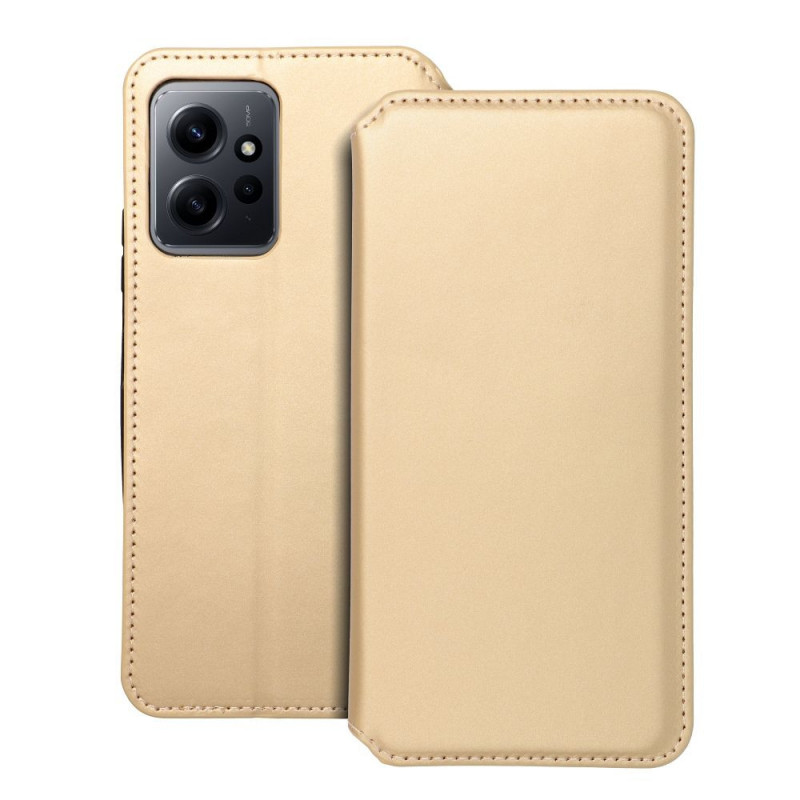 Peňaženkové puzdro Dual Pocket book na XIAOMI Redmi Note 12 5G Zlatý 