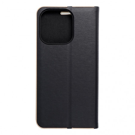 Peňaženkové puzdro LUNA Book Gold na Apple iPhone 15 Pro Elegant Čierny