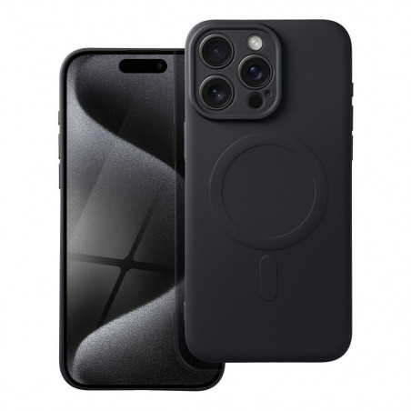 Kryt Silicone Mag Cover na Apple iPhone 15 Pro Max MagSAFE  Čierny