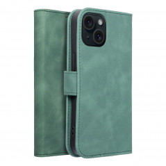 Peňaženkové puzdro TENDER Book na Apple iPhone 15 Zelený