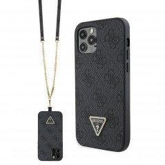 Kryt Guess Metal Logo Starss Crossbody na Apple iPhone 12 Pro Elegant Čierny