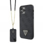 Kryt Guess Metal Logo Starss Crossbody na Apple iPhone 12 Pro Elegant  Čierny