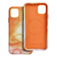 Kryt Leather Mag Cover na Apple iPhone 11 Elegant  MagSAFE  Oranžová škvrna