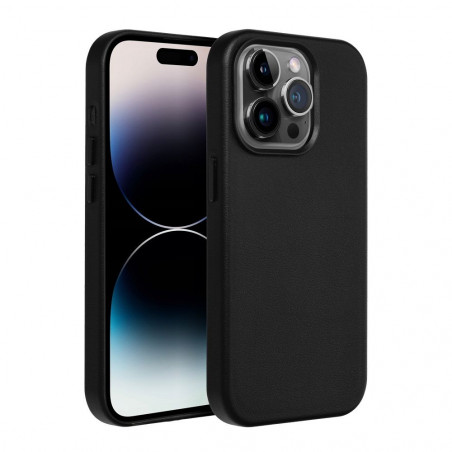 Kryt Leather Mag Cover na Apple iPhone 14 Pro Elegant MagSAFE Čierny