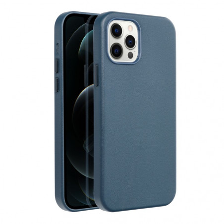 Kryt Leather Mag Cover na Apple iPhone 12 Pro Elegant  MagSAFE  Indigový modrý