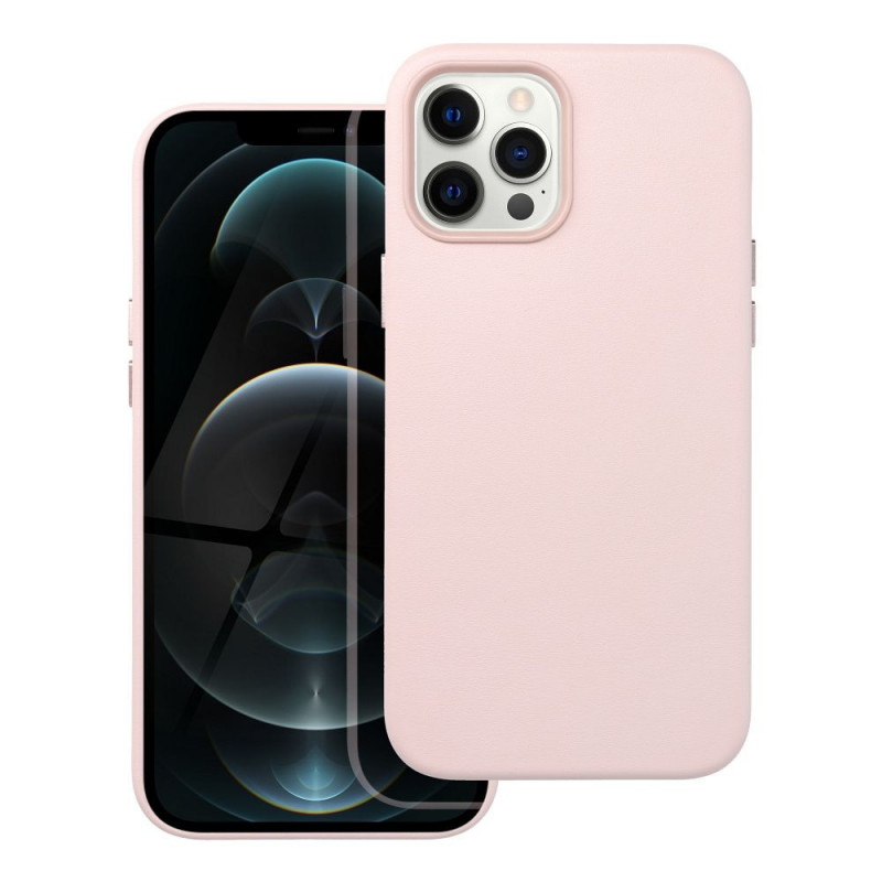 Kryt Leather Mag Cover na Apple iPhone 12 Pro Max Elegant  MagSAFE  Pieskovo ružový