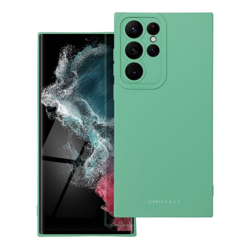 Kryt Roar Luna na Samsung Galaxy S22 Ultra Jednofarebný, Štýlový, Estetický doplnok  Zelený