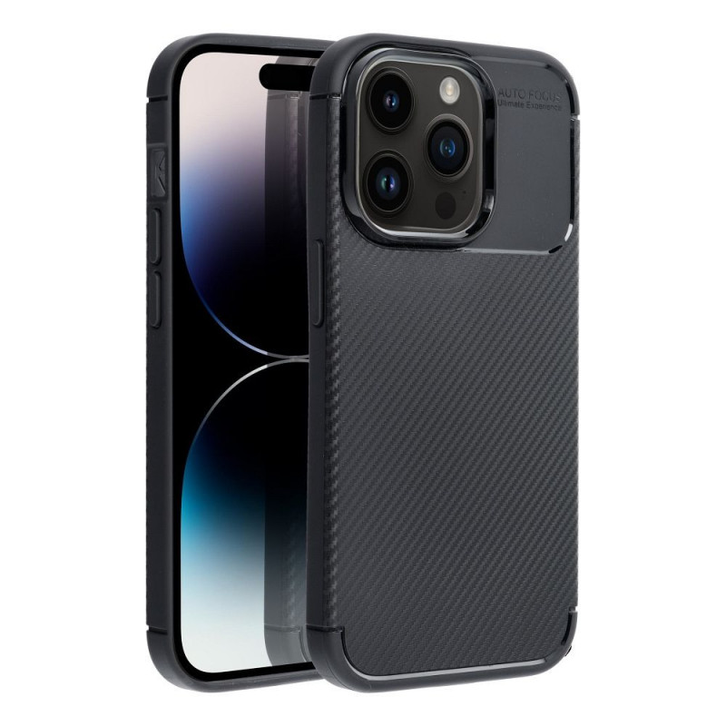 Kryt Carbon premium na Apple iPhone 14 Pro Elegant  Čierny