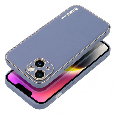 Kryt Leather na Apple iPhone 14 Modrý