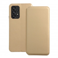 Peňaženkové puzdro Dual Pocket book na Samsung Galaxy A53 5G Zlatý